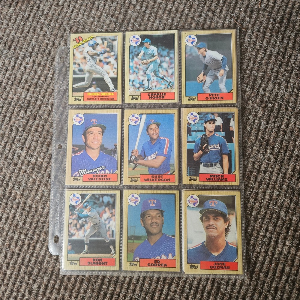 1987 Topps Baseball Texas Rangers Lot 18 Cards Bobby Valentine Ruben Sierra Witt